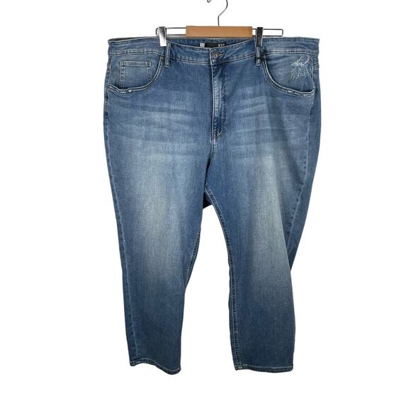 KUT from the Kloth Naomi High Rise Crop Straight Leg Jean Plus Size 24W Fab Ab - Picture 1 of 11